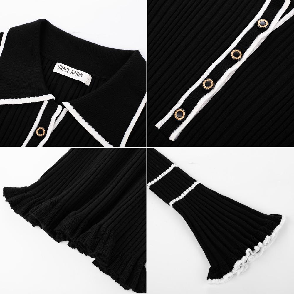 GRACE KARIN Women's Long Sleeve Sweater Dress Elegant Slim Fit V Neck Bodycon Pencil Knit Dress SpringStatements GRACE KARIN Women's Long Sleeve Sweater Dress Elegant Slim Fit V Neck Bodycon Pencil Knit Dress SpringStatements