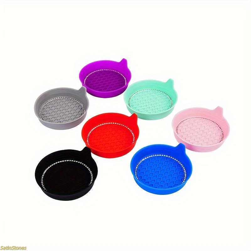 2 Pack Bling Rhinestone Car Cup Coasters, Non Slip Rubber Round Cup Mats, Stylish Auto Interior Decor Accessories for Universal Car Cup Holder Use