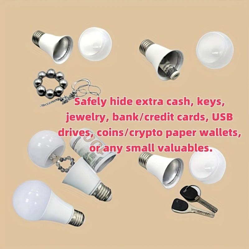 Fake Light Bulb Stash Container - Secret Compartment Hidden Storage Box for Cash, Jewelry, Keys & Small Valuables, Discreet Safe Diversion Safe for Home Security & Privacy