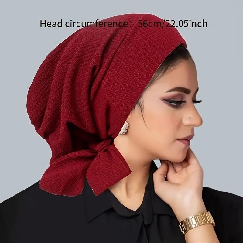 Women's Modesty 2-Piece Female Head Scarf & Cap Set, Solid Color Full Coverage Comfortable Headwear for Chemo Daily Use, Ramadan Sport & Outdoor Clothing Accessory