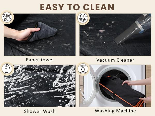 Pecute Dog Car Back Seat Extender - Zippered Fabric Cover, Impact Foam, Hard Bottom, Waterproof Backseat Protector, 400lbs Capacity, Machine Washable, Versatile Pet Travel Car Accessories,back to school
