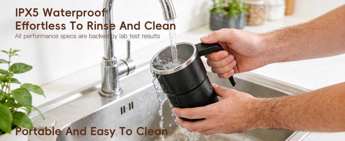 Rechargeable Self-Stirring Coffee Mug – Auto Magnetic Mixing with Temperature Display, 304 Stainless Steel Double-Wall Insulated, Leak-Proof Travel Cup for Coffee Milk Protein Shakes, No Clumps Smooth Mixing, Silent Motor, Christmas Gift for Men Women