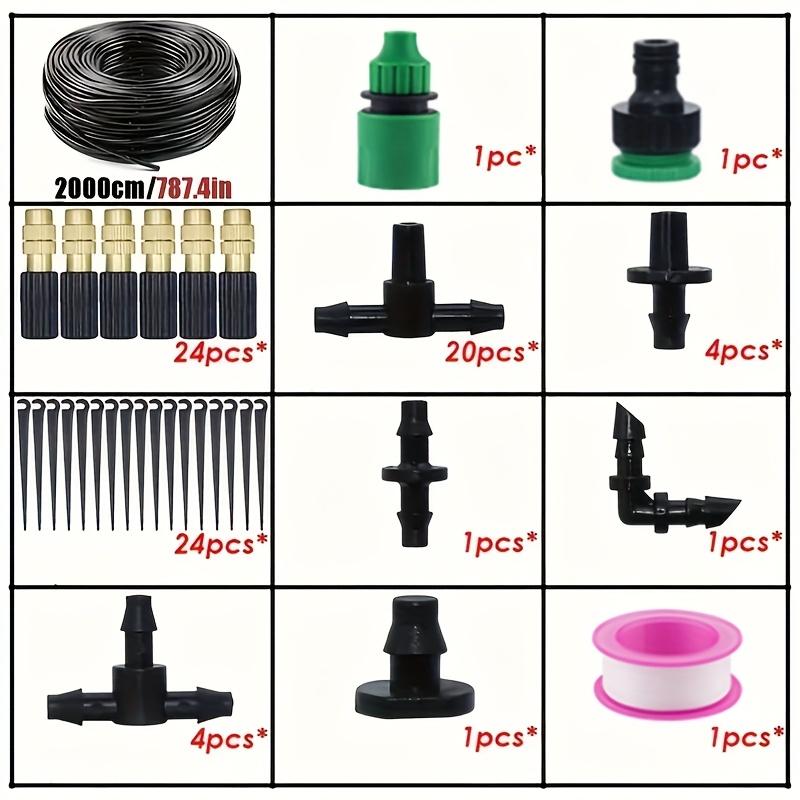 Automatic Drip Irrigation Kit Adjustable Watering System Garden-4/7mm, equipped with brass atomizing nozzle, suitable for lawns, potted plants and greenhouses, lawn automatic drip irrigation system and potted plants greenhouse.