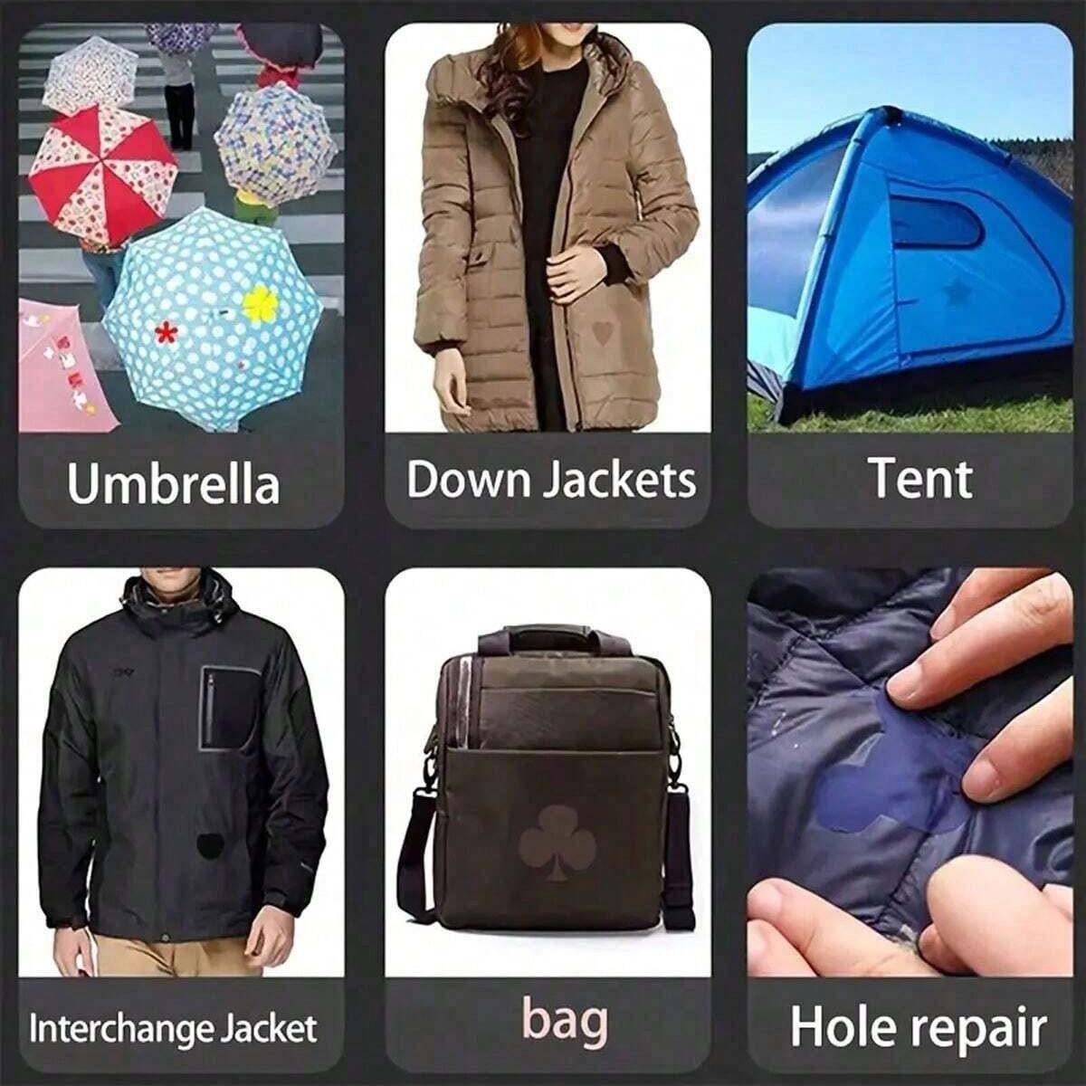 Waterproof Multi-Pattern Cartoon Self-Adhesive Patches, Down Jacket Repair and Decoration, Large Fabric Stickers for Down Jackets