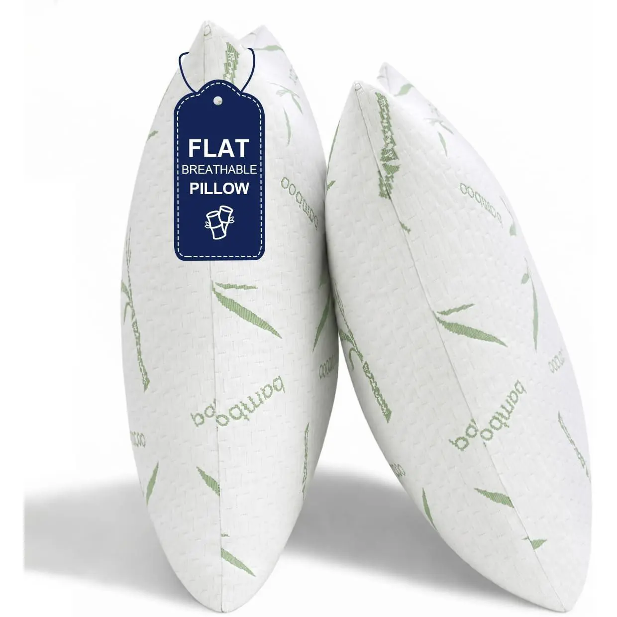 Flat Pillows King Size Set of 2 for Bed- Thin Down Alternative,Softer