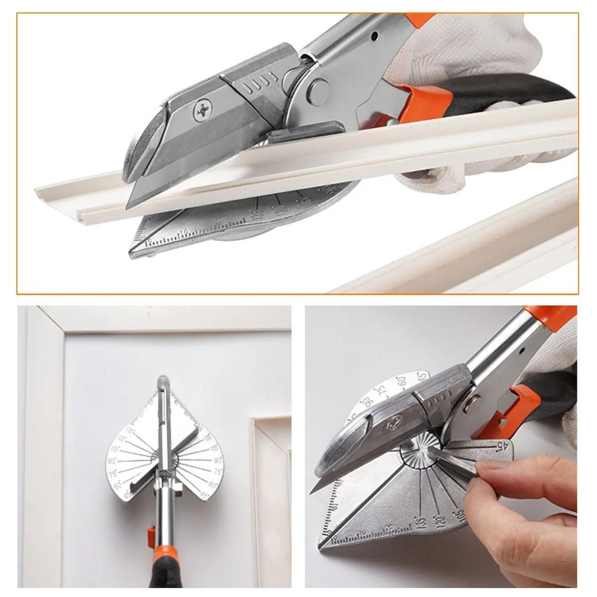 Adjustable 45-135° Multi-Angle Miter Shears, Sharp Trunking Shears with Clean Cuts Miter Cutter Trim Cutter, Ideal for Woodworking & Trunking Cutting