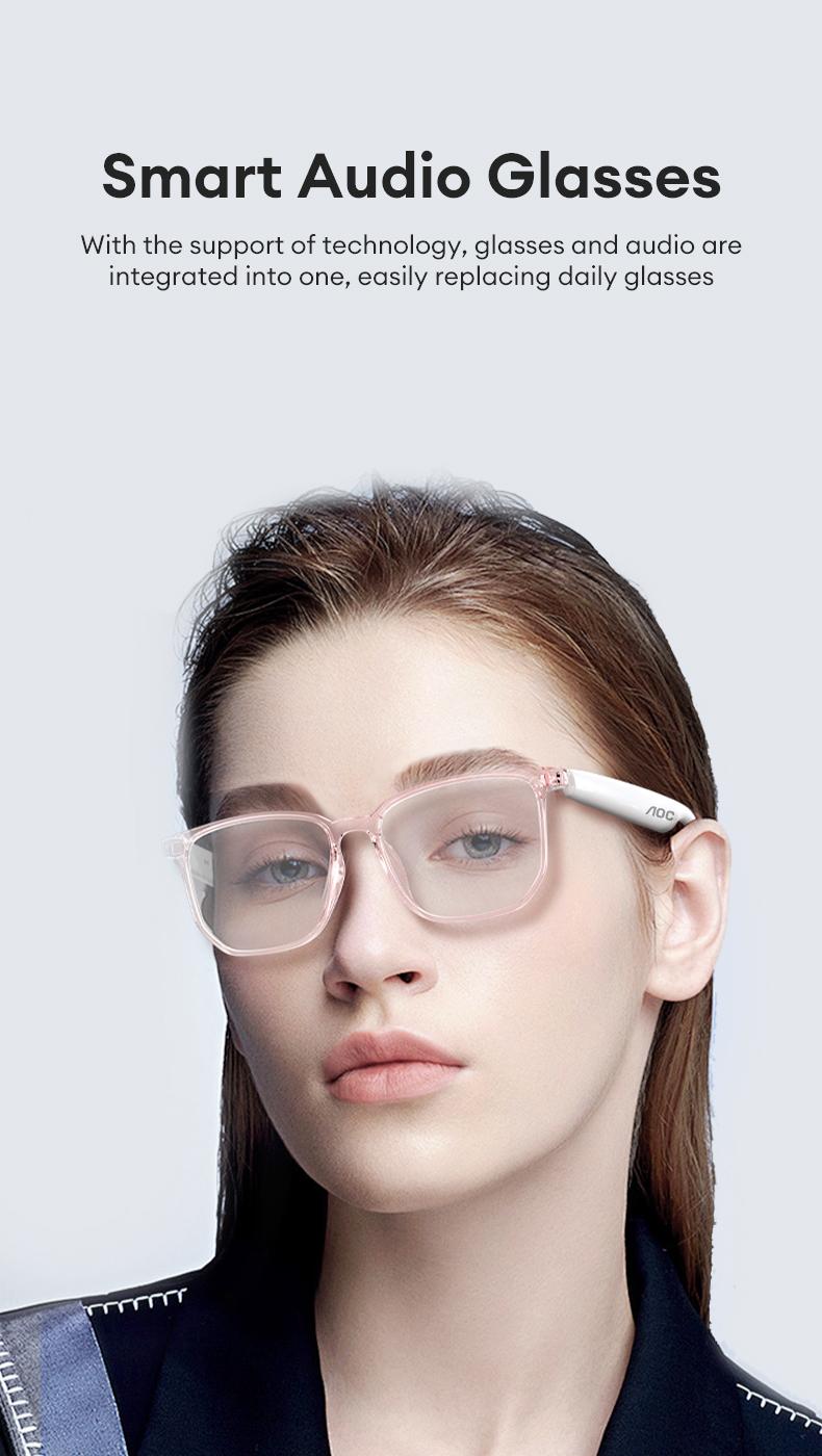 AOC ACN4511 Bluetooth Audio Smart Glasses with Photochromic Lenses That Darken in Sunlight, Surround Sound and Microphone, Supports Music & Calls, Perfect for Office, Driving & Outdoors, Ideal Gift for Men & Women AOC ACN4511 Bluetooth Audio Smart Glasses with Photochromic Lenses That Darken in Sunlight, Surround Sound and Microphone, Supports Music & Calls, Perfect for Office, Driving & Outdoors, Ideal Gift for Men & Women