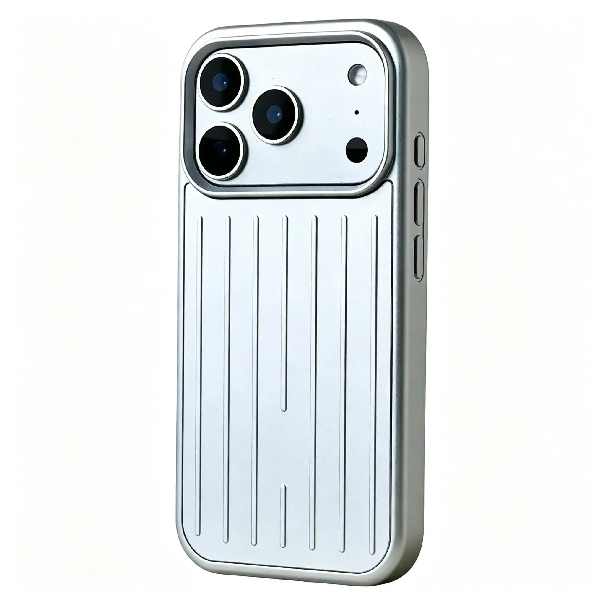 A new minimalist, solid-color aluminum alloy phone case compatible with the iPhone 17 Pro Max, 16/15 Plus, 14, 13, 12, and 11 Pro Max, as well as the 17 Pro, 17 Air, and 17; featuring a rigid metal shell design that offers drop, water, and stain resistanc