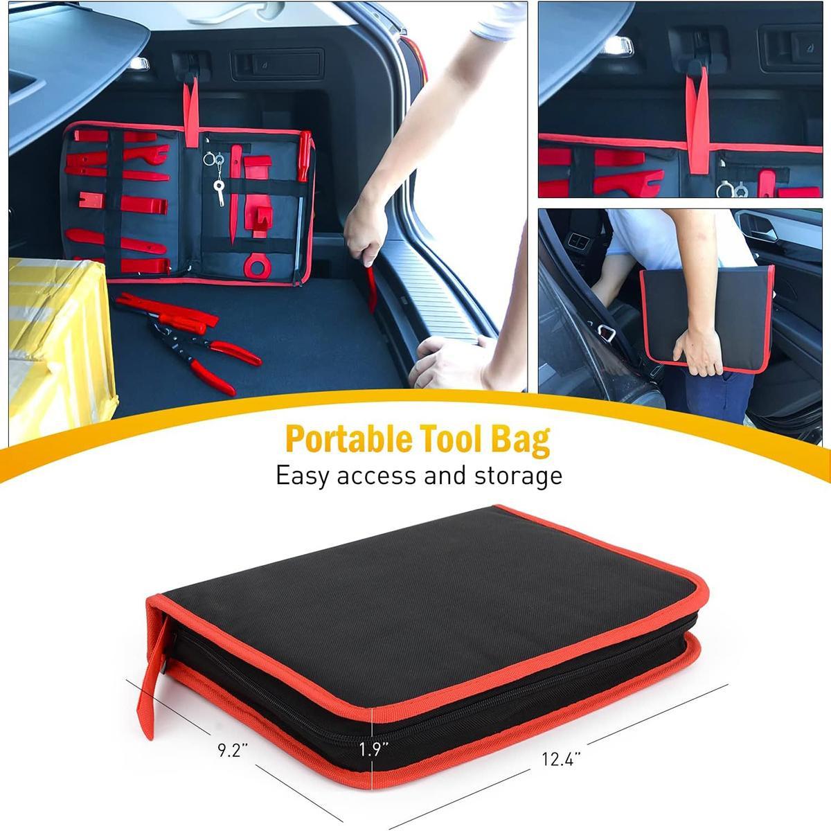 Car panel disassembly tool set of 19 pieces, automatic clamp disassembly tool set, pry bar repair kit, audio interior plastic shell buckle driving recorder quick release buckle car tool, Car Repair Tools