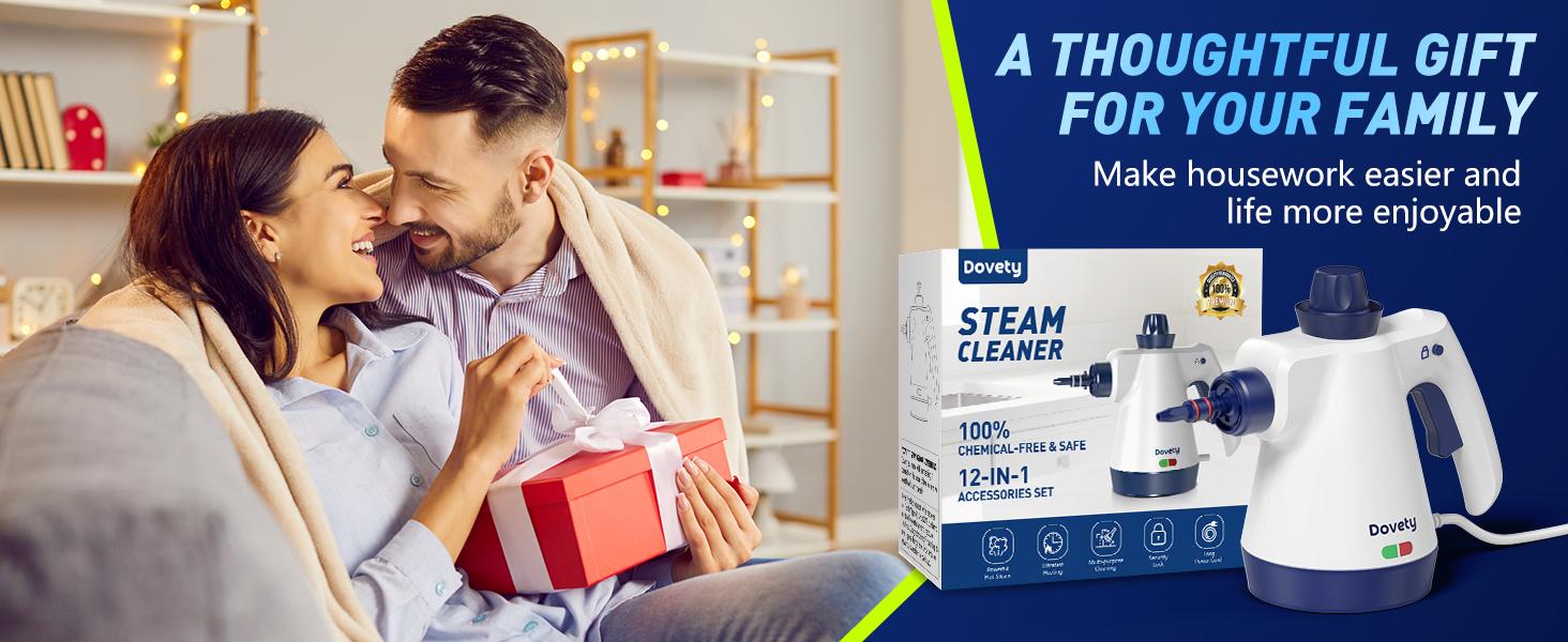 Dovety Steam Cleaner, Pressurized Handheld Steam Cleaner for Home with 12pcs Accessories & Safety Lock, Multi-Surface & Powerful Home Use Steamer for Cleaning, Car, Bathroom, Shower, Grease Safetylock Powerfulsteamcleaner Chemicalfree Dovety Steam Cleaner, Pressurized Handheld Steam Cleaner for Home with 12pcs Accessories & Safety Lock, Multi-Surface & Powerful Home Use Steamer for Cleaning, Car, Bathroom, Shower, Grease Safetylock Powerfulsteamcleaner Chemicalfree