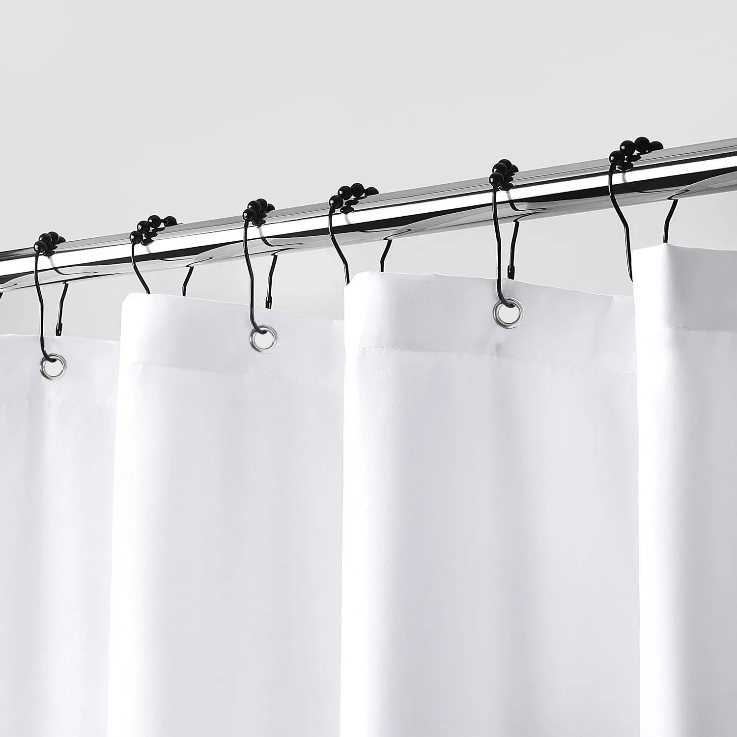 Waterproof Fabric Shower Curtain Liner, Soft Cloth Shower Liner with 3 Magnets, Machine Washable & Hotel Quality Bathroom Curtain, 70" W x 72" L, White