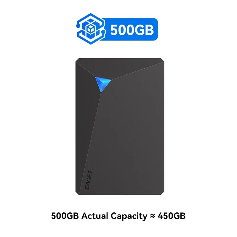 EAGET 500GB/320GB Portable External Hard Drive, External Memory Storage USB3.0 Mechanical HDD Data Backup Gamers Office Workers Laptop PC PS4 Xbox Game Video File Storage