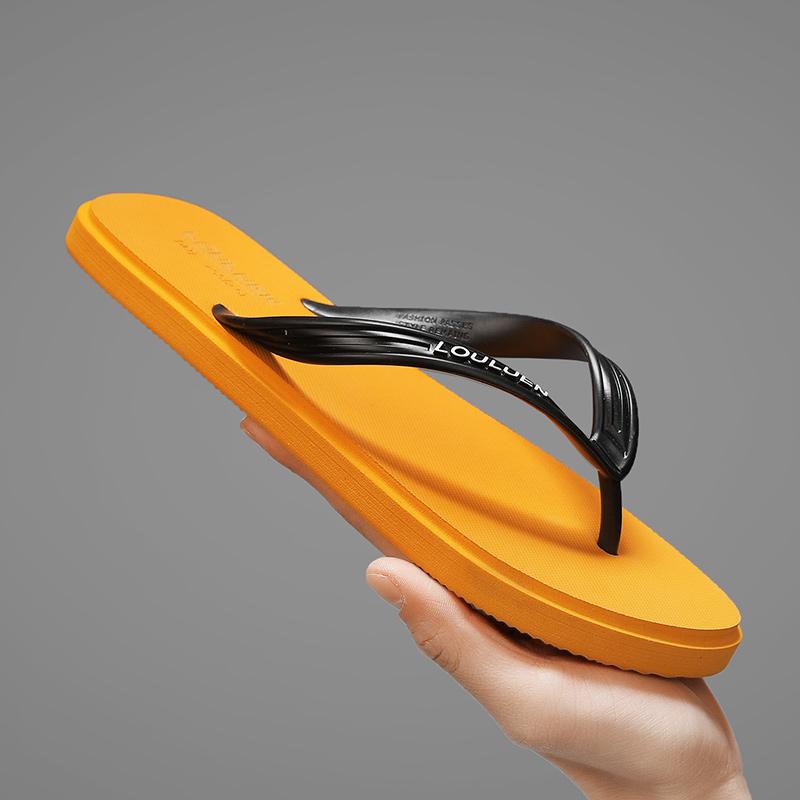 Men's Casual Flip-Flops, PVC Material, Medium Width, Anti-Slip, Lightweight, Suitable for Beach, Bathroom, Living Room, Summer Sandals