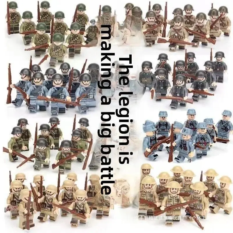 2026 New hot item  Building blocks World War II soldier figures, marine humanoid dolls educational toys mini figures birthday gifts cartoon figures