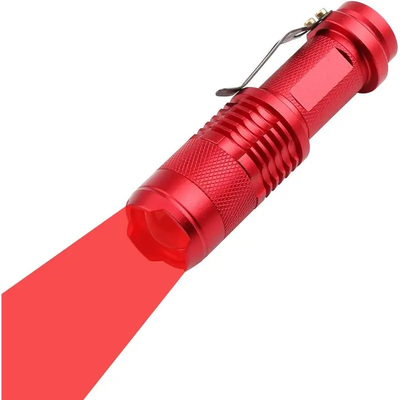 outdoor sport Scalable Red LED 3 Mode Long Range Red Beam Red Light Flashlight, Red Flashlight Red LED Flashlight Torch with Red Light for Night Outdoor Work, Reading-Red House