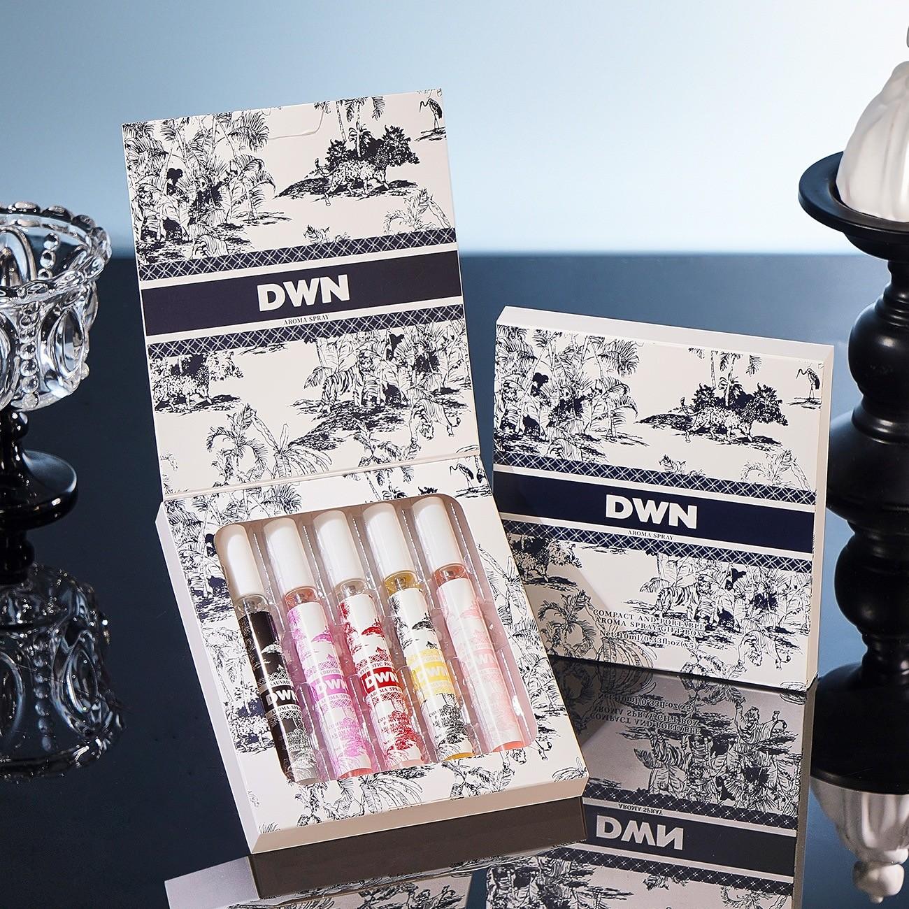 5pcs/box Neutral Scent Perfume Set, Alcohol-Free Fresh Fragrance Spray, Long-Lasting Light Scent for Body and Hair, Outdoor Use