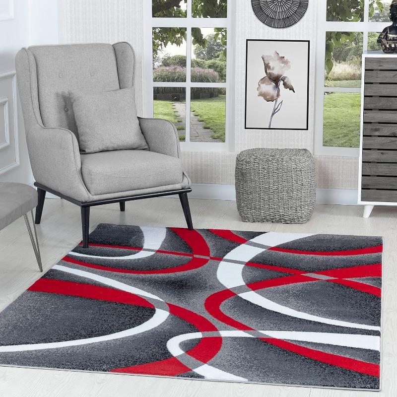 Modern Abstract Curved Line Geometric Flannel Area Rug - Yellow Grey White Contemporary Print Soft Mat for Living Room, Non-Slip Minimalist Home Decor#AbstractCurveRug #GeometricContemporaryMat #MinimalistHomeDecor #YellowGreyCarpet #NonSlipFlannelRug