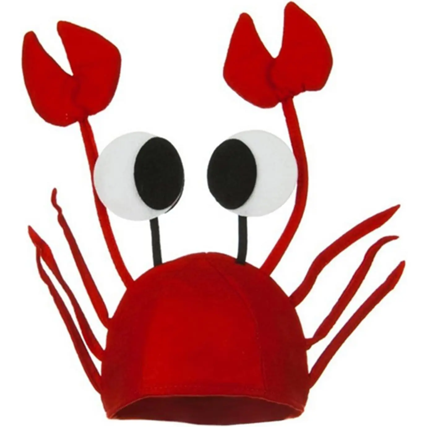 Unisex Novelty 3D Crab Seafood Hat with Giant Crab Claws Gloves and Costume Props Set