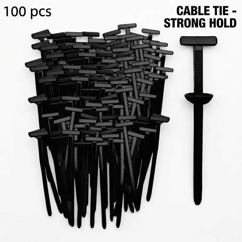 Nylon Cable Tie Clips, Universal Nylon Zip Tie Holders for Automotive Use, Multi-Functional Durable Fasteners for Home and Office Wire Installation
