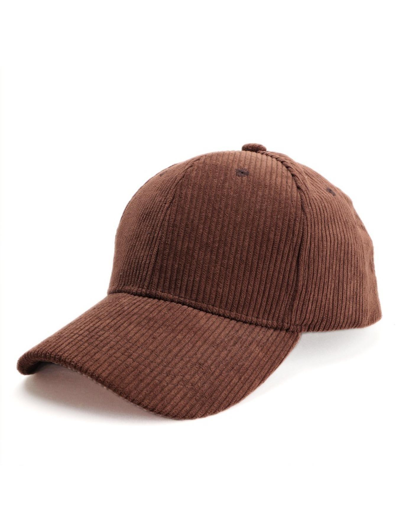 Unisex Solid Corduroy Baseball Cap Korean Style Curved Brim Duckbill Hat Warm Autumn Winter Daily Hat