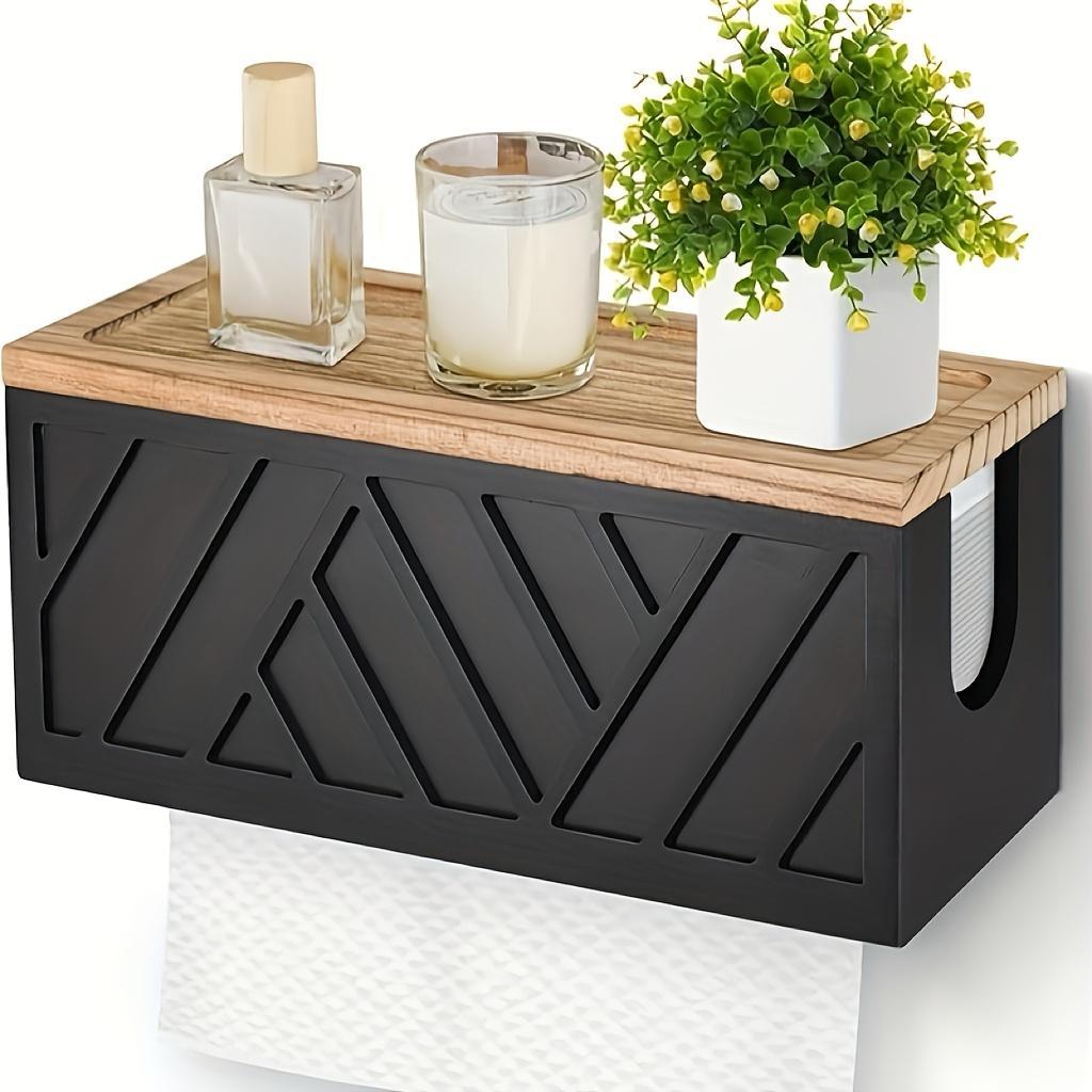 Paper Towel Dispenser Wall Mount, Paper Towel Holder Wall Mounted with Lid, Solid Commercial C-Fold, Z-Fold, Trifold Hand Paper Towel Holder Hand Towel Holder for Bathroom Kitchen Decor