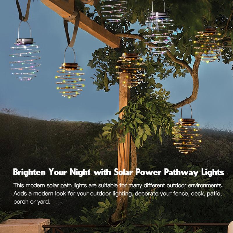 【4 Pack Kit】Outdoor Solar Hanging Lantern Lights - 60LED Waterproof Solar Pineapple Light Outdoor for Garden,Yard Porch Lawn Backyard Landscape Pathway Patio Outside Gardening,cute bee shape Solar Decor Light