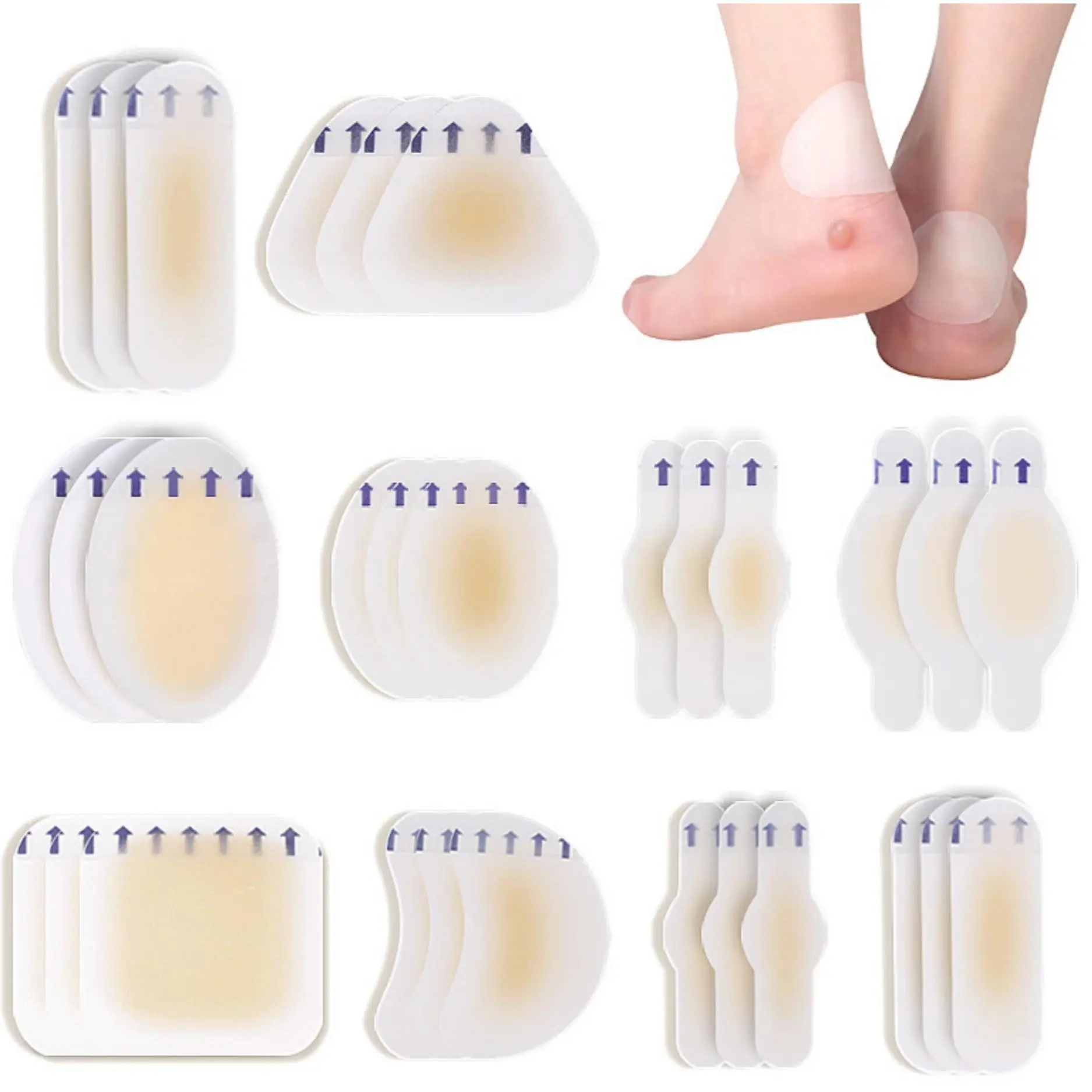 30 Pack Ultra-Thin Hydrogel Blister Bandages, Waterproof Gel Pads for Fingers Toes and Heels, Pain Relief and Healing Solution, Foot Care Product