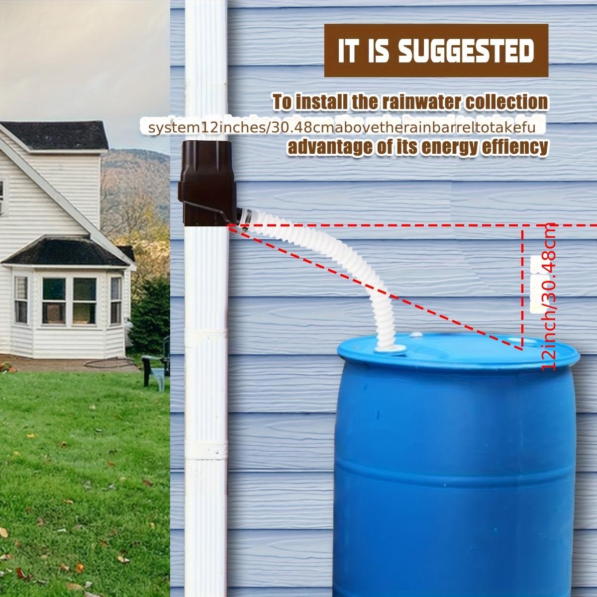 Rain Gutter Downspout Redirector with Flexible Expandable Hose, Multi-Use Roof Drainage Diverter Kit, Easy to Install, 14.1 to 50.2 Inch Extendable Design for Home Yard Outdoor Water Drainage and Erosion Control