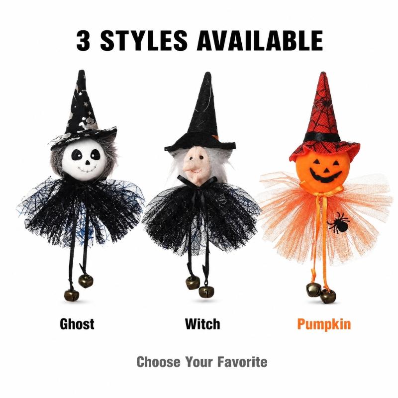 Halloween Spooky Hanging Witch Doll Ornament Scary Floating Witch Figure Yard Door Tree Wall Indoor Outdoor Party Decor Prop
