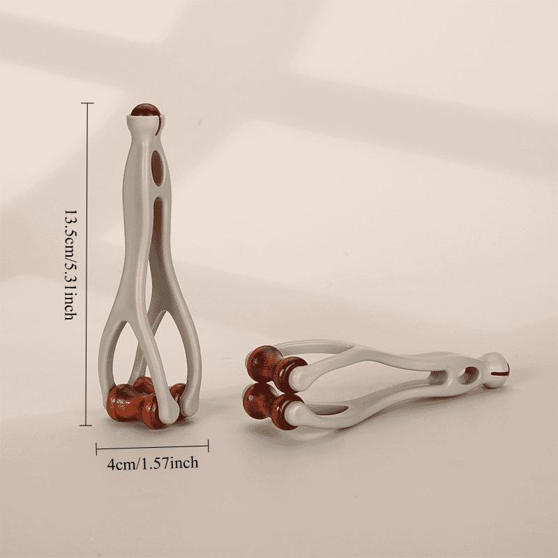 Wooden Finger Massager with Roller, Hand Joint Acupressure & Meridian Massage Tool, Pain Relief Therapy Device