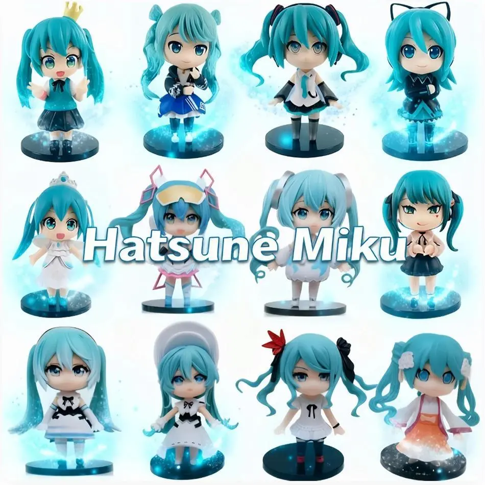 New Model Hatsune Miku Q-Version Cinnamoroll Piapro 1st Generation Kid Toy, Video Games Themed Collection, About 10-11cm Decor Piece for House Decoration, Science-Inspired Birthday Gift
