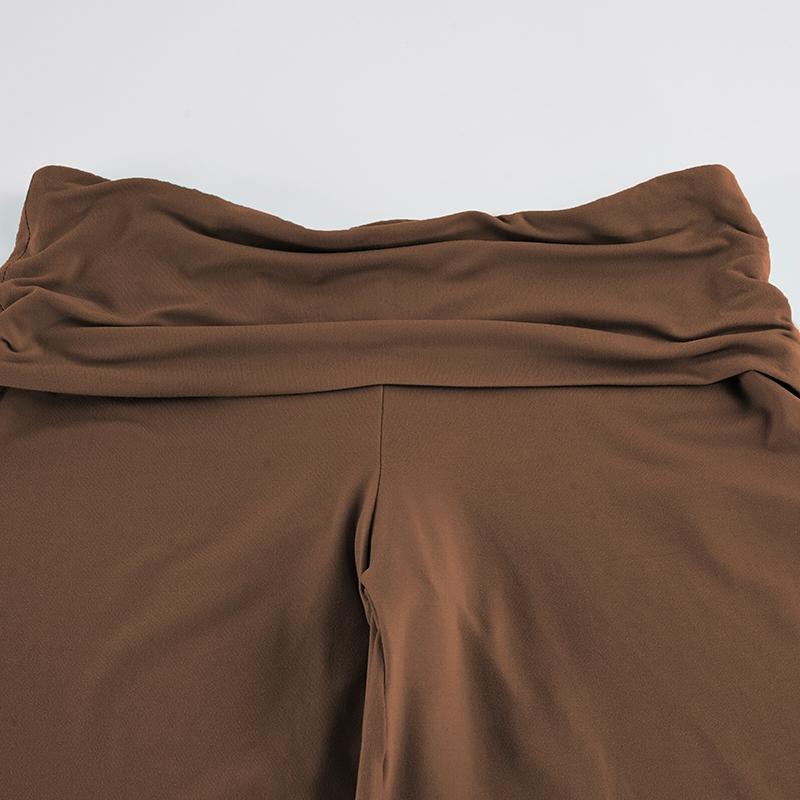 Women's Street Style Casual Solid Color Ruched Mid-Length Shorts, Elastic Waist Capri Pants, Loose-Fitting Below the Knee, Summer New Arrival, Casual Fashionable Shorts, Capris Shorts, Elastic Waistband Shorts