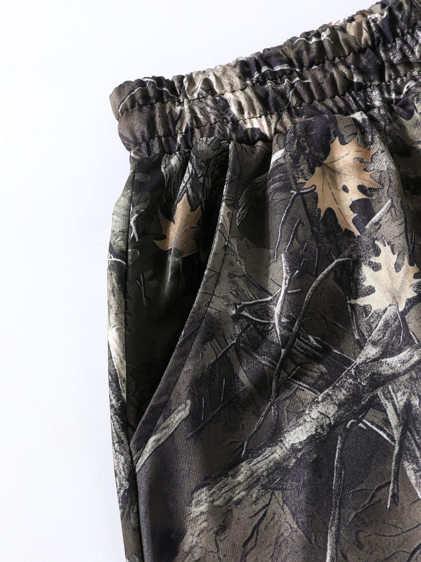 Women's Casual Loose Fit Shorts, Elastic Waist Camo Print, Summer All-Season Versatile Pants, Sporty Style, Plain Design