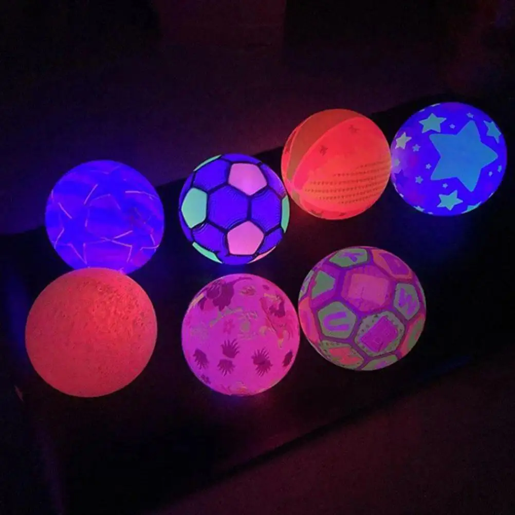 2 Pcs Plastic LED Glowing Soccer Ball Toy for Kids, Outdoor Sports Training, Small Football for Night Play Entertainment