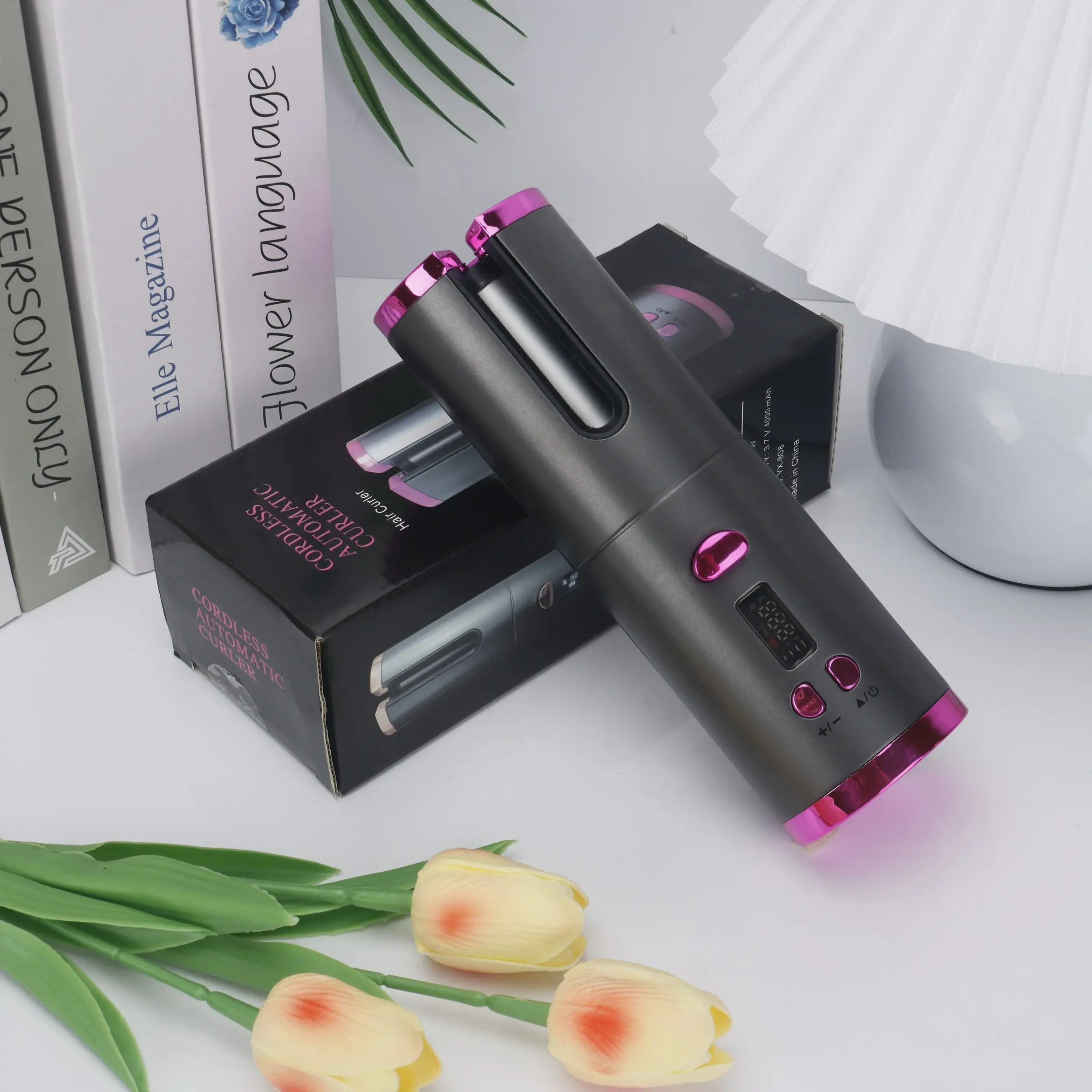 USB Rechargeable Automatic Hair Curler, 6 Heat Settings, Multifunctional Straightener & Wave Maker, Travel-Friendly Design, Hair Styling Irons