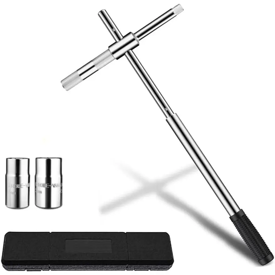 23" Extended Lug Wrench, 4 Way Tire Iron Nut Wrench Set with Box and Standard Lug Nut Remover (17mm/19mm,21mm/23mm) for Duty Wrench, Tire Wrench