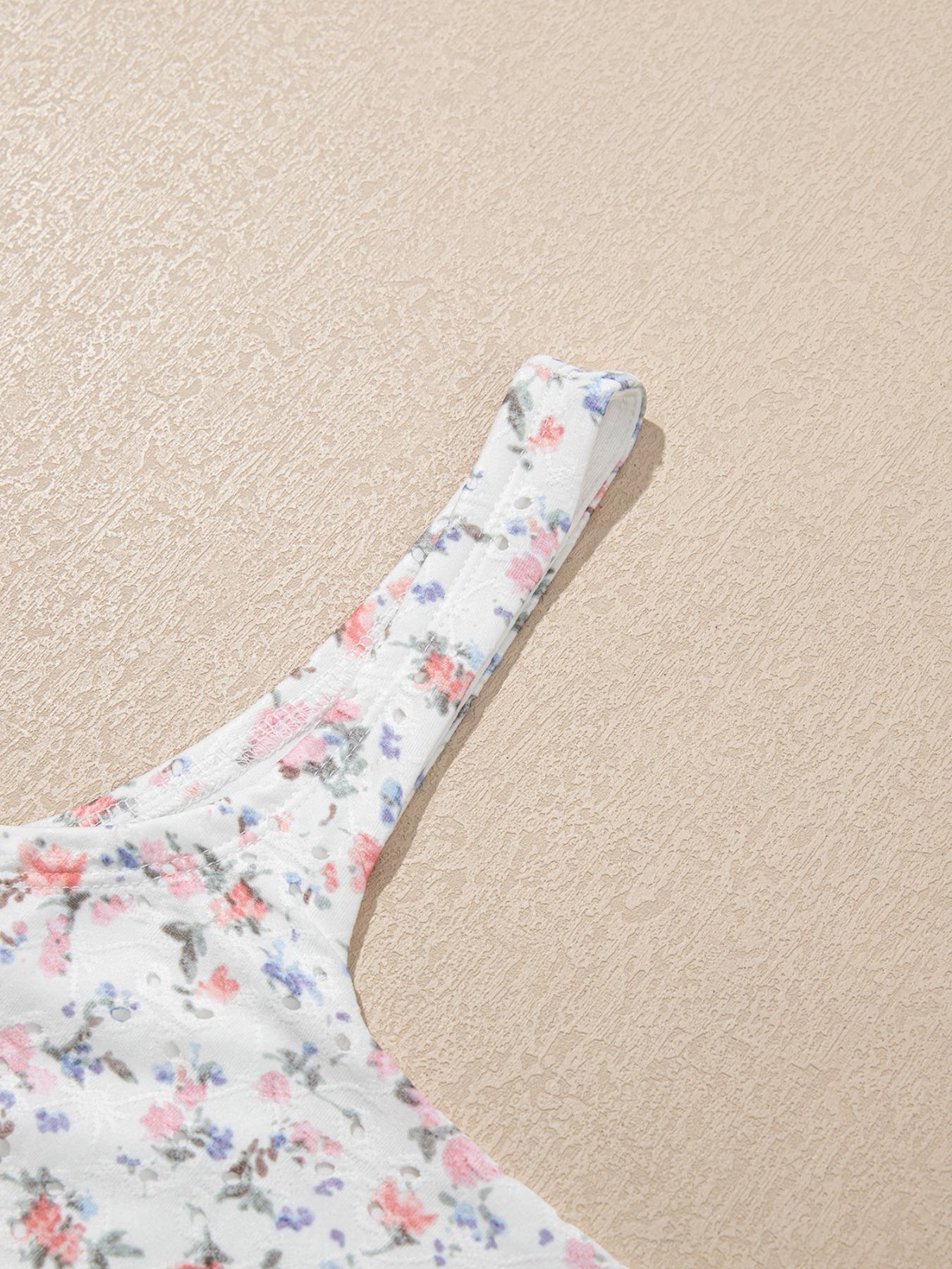 Women's Floral Print Cami Bodysuit, Fitted Casual Sleeveless Bodysuit for Spring & Fall, Boho Ladies Clothes for Daily Wear, Summer Clothes Women, Tank Tops, Bohemian Womenswear