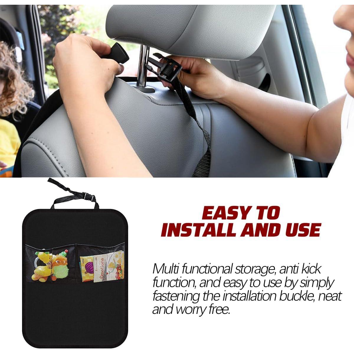 2 count  Kick Mat  Seat Protector, Large  Backseat Protector with 2 Mesh Storage Pockets, Automotive  Seat Storage Organizer for ,  for  SUV Sedan