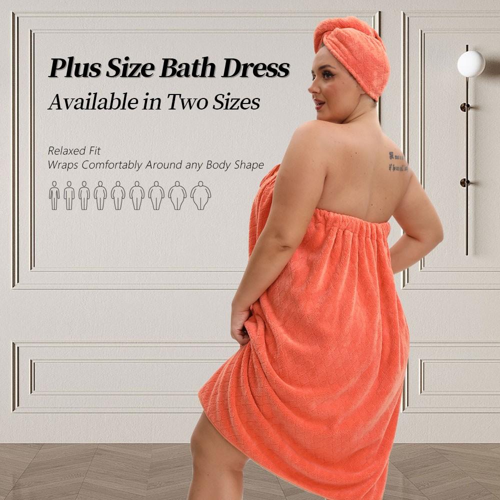 Plus Size Bath Skirt & Shower Cap Matching Set, 2 Counts/set Adjustable Fit Bath Skirt & Shower Cap, Thickened Cute Bath Skirt, Ideal for Home Use, Travel, Sauna, and Spa, Womenswear