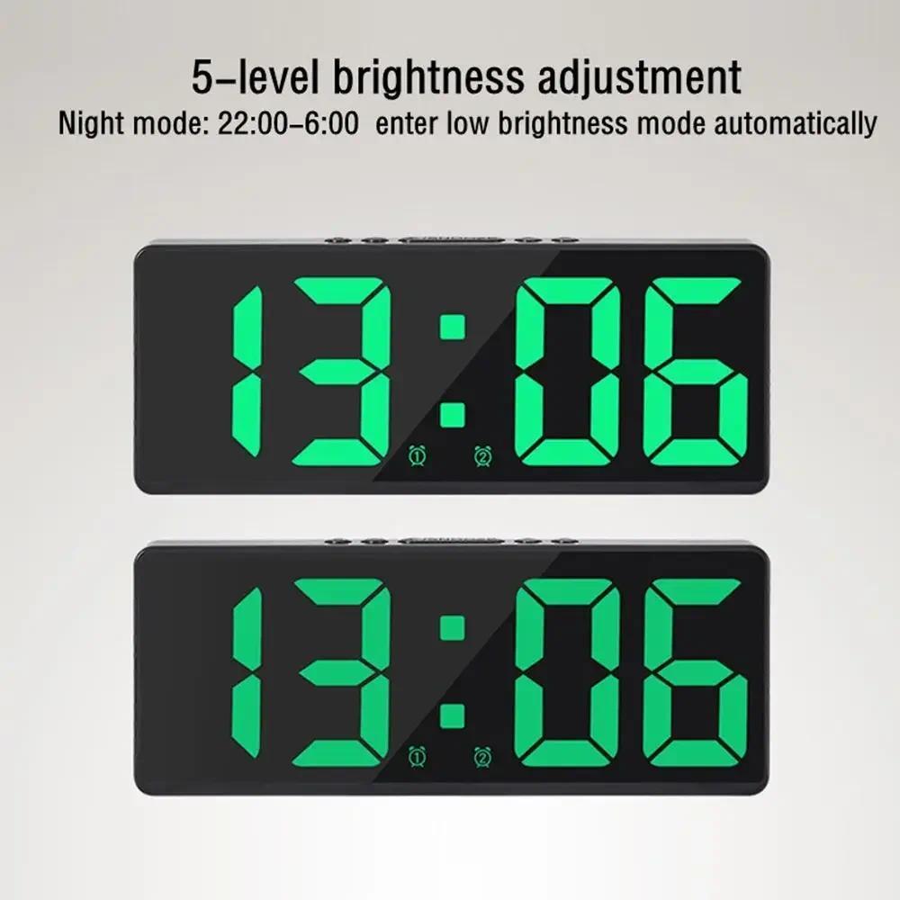 Creative digital clock, color night light, temperature calendar alarm clock, LED large digital electronic clock, backlight, home decoration