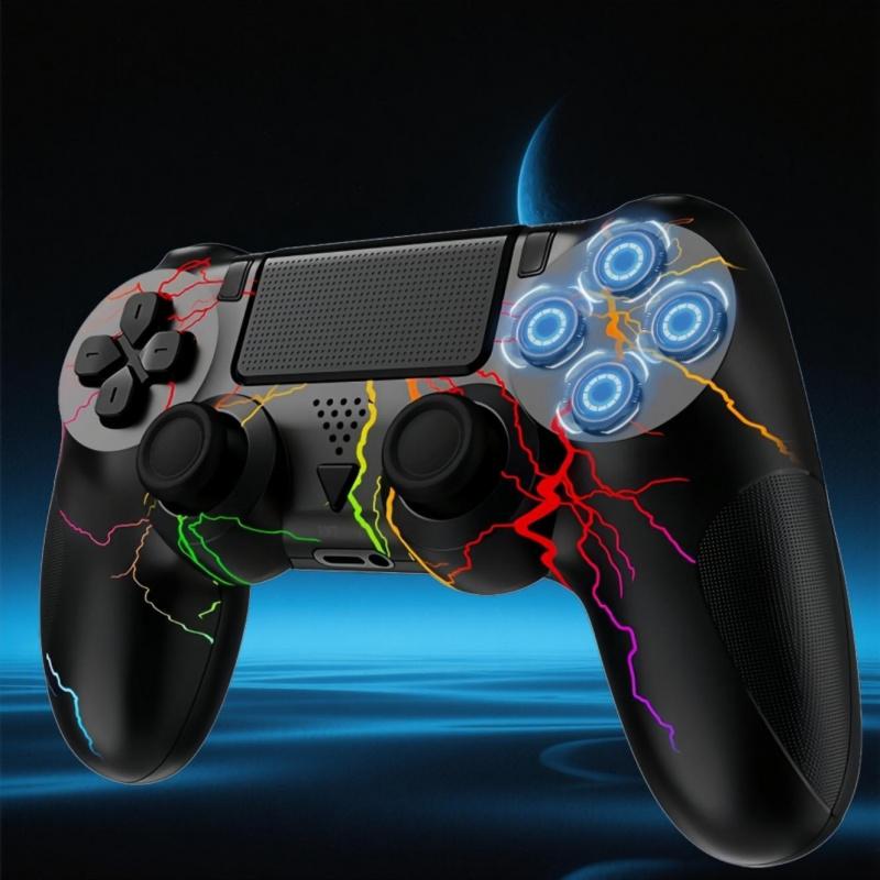 PS4 Wireless Controller, Limited Edition with Colorful Lightning Attack Design, Built - in Vibration Feedback, Six - Axis Gyroscope, Compatible with PS4 Players.