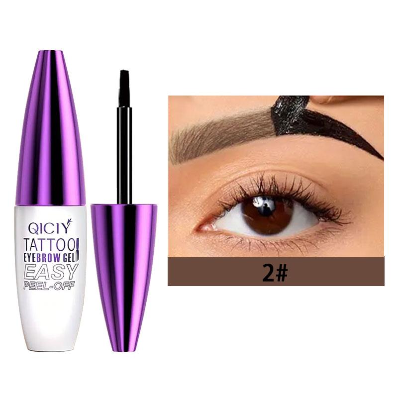 Easy Peel-Off Eyebrow Gel-Waterproof &Sweatproof, Long-Lasting Black or Brown TattooTint, Film Forming, Medium Coverage for All SkinTypes Makeup Cosmetic 1#Brown
