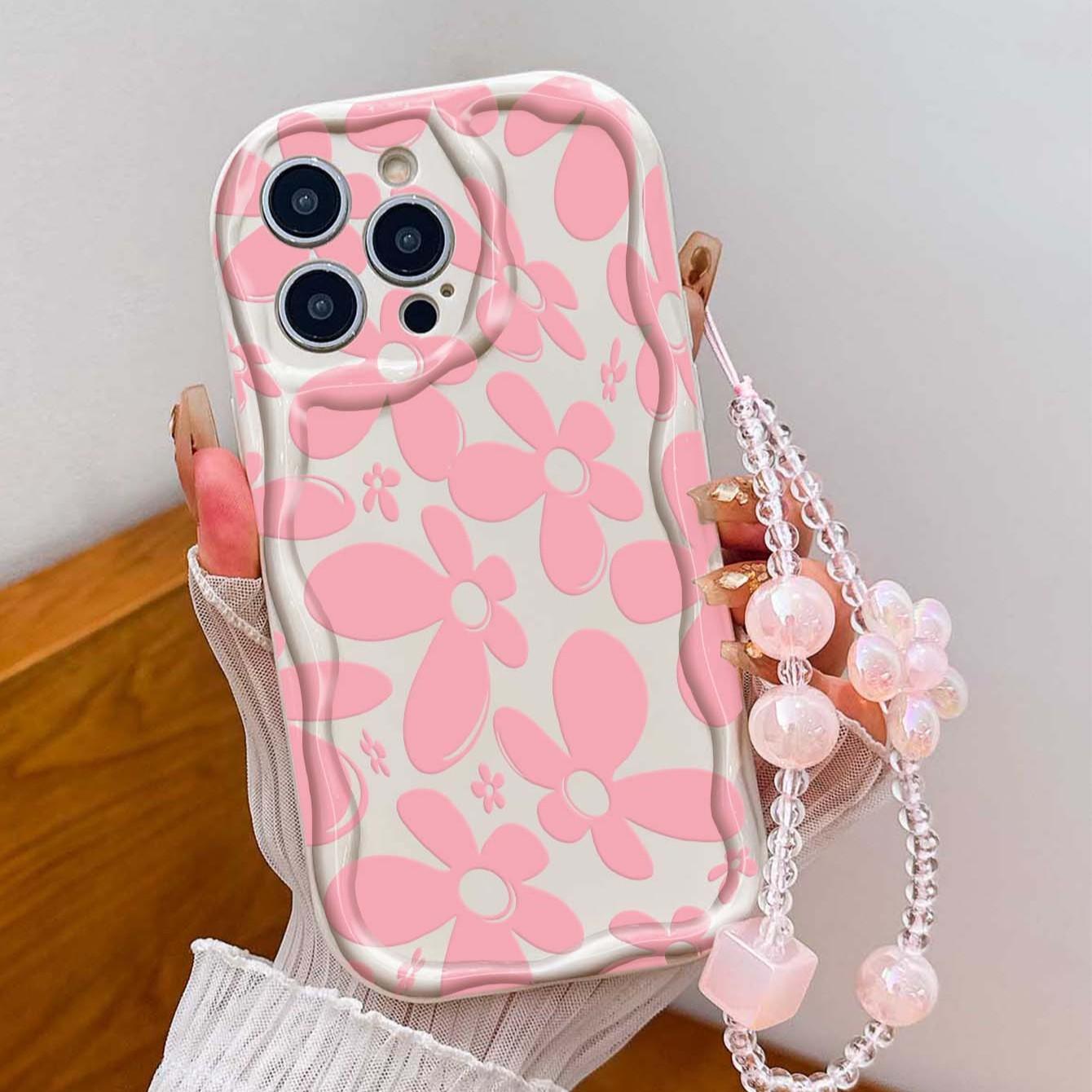 Flower Pattern Tpu Phone Case, Shockproof Wave Edge, Compatible with Apple iPhone 17 Pro Max, 16, 15, 14, 13, 12 Pro Max, XR, XS