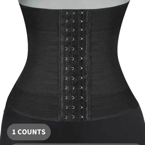 Women's Solid Tummy Control Compression Waist Trainer, Hook and Eye Closure High Waist Body Shaper, Women's Shapewear Clothing for Postpartum Recovery