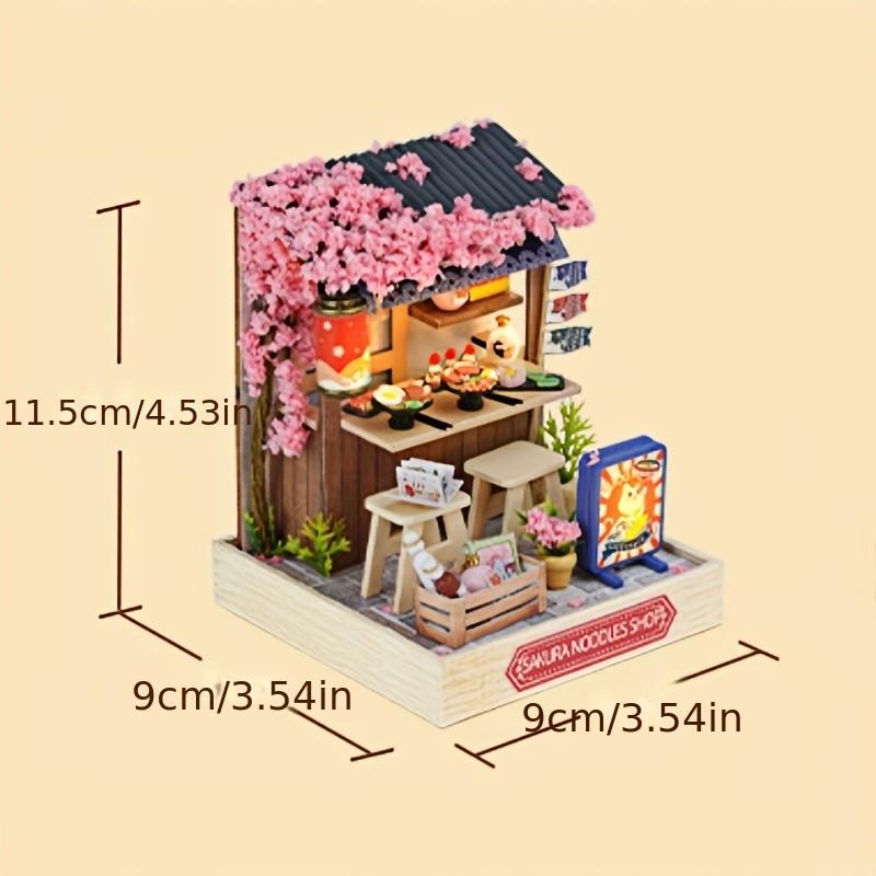 DIY Japanese Cherry Blossom Restaurant Book Nook Kit, Creative Handmade Art Craft Model, Perfect Gift for Holidays and Birthdays