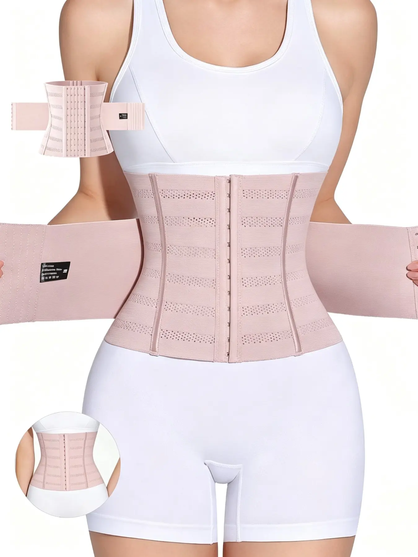 Women's Shapewear Sports Waist Trainer, Dual-Layer Hook Design, High Compression Waist Cincher, Abdominal Control, Sweat Waist Trainer