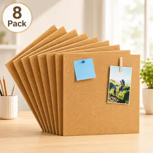 MaxGear Lightweight Natural Self-Healing Cork Board Set - Large Minimalist Smooth Decorative Wall Corkboard with Pushpins, Safe Removable Adhesive Tabs for Home Office, Desk, Dorms Organization & Wall Decor
