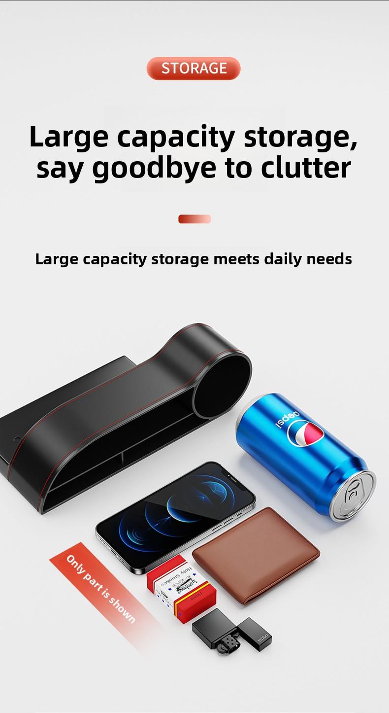Car Seat Side Storage Box Car Interior Organizer Bag Car Gap Filler for Phone Keys Wallet Car Accessories Auto Interior Decoration Black Tech Car Gadget Car Seat Pocket Organizer for Car Storage Solut