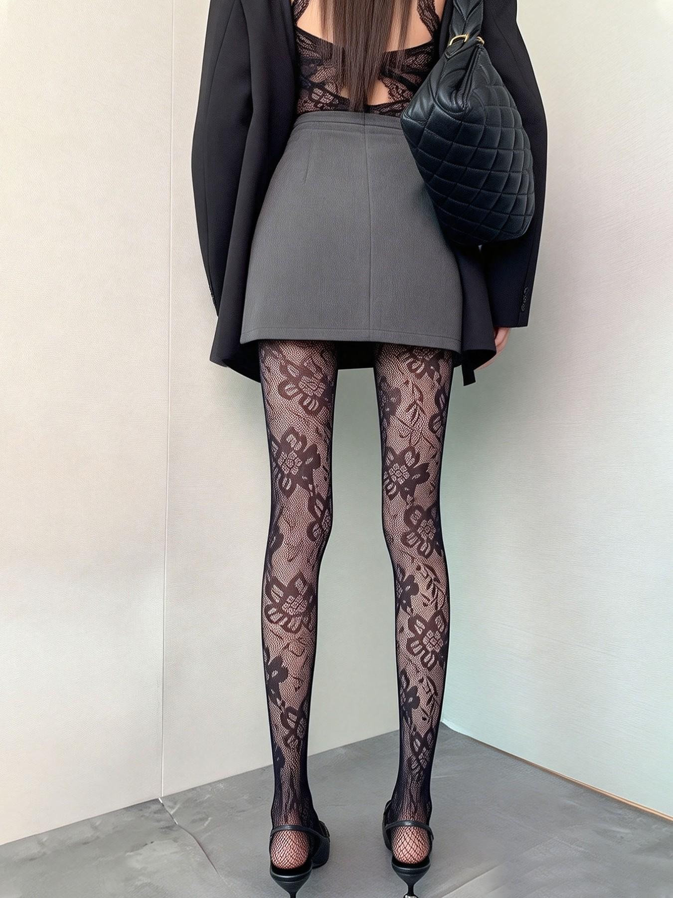 Women's High Elasticity Fishnet Stockings, & Wine Colors, Perfect for Spring & Fall Daily Wear, Comfortable Design