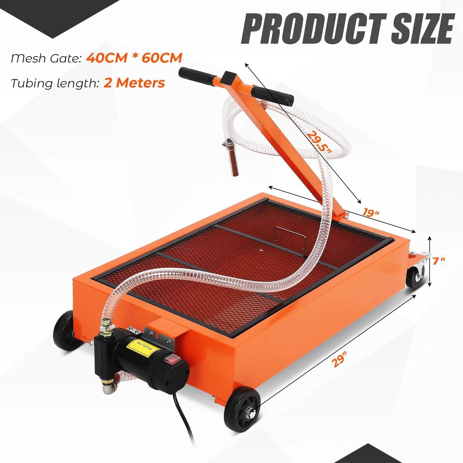 【GARVEE】Oil Drain Pan-20 Gallon and 15 Gallon Low Profile Options with Hand or Electric Pump, Includes 8ft Hose & Folding Handle, Perfect for Efficient Oil Draining in Cars, SUVs, and Trucks. Tools Portable